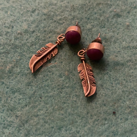 S s  charoite stone vintage Navajo earrings - Picture 4 of 4